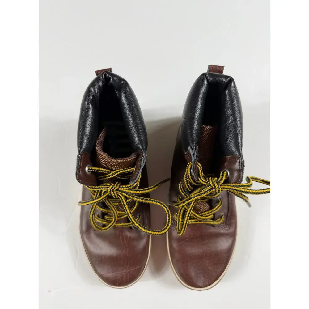 Hanna Andersson Leather High Top Sneaker Boots Brown Size 2 big kid